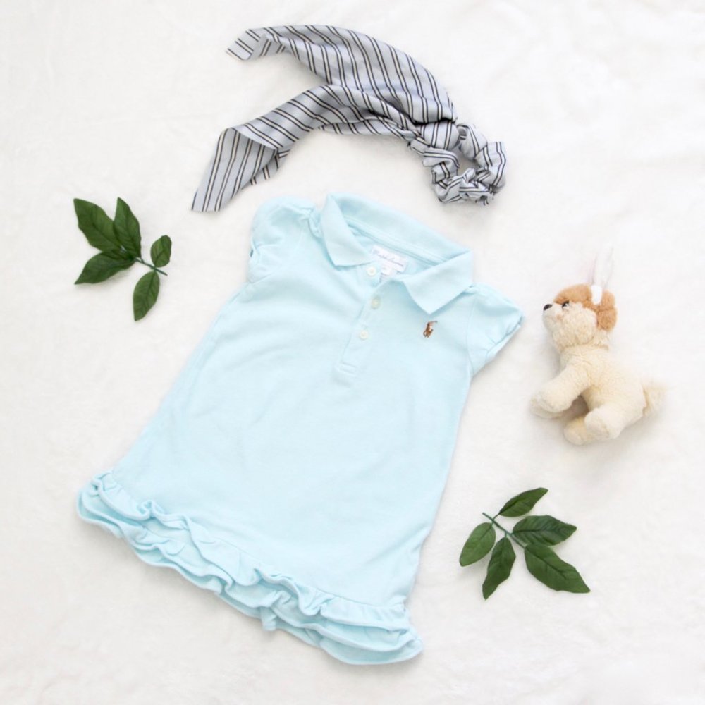 Ralph Lauren Baby Blue Infant Polo Dress